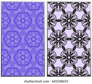Seamless patterns set. Geometric ornaments. Abstract backgrounds. Vector illustration.