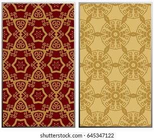 Seamless patterns set. Geometric ornaments. Abstract backgrounds. Vector illustration.