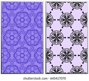 Seamless patterns set. Geometric ornaments. Abstract backgrounds. Vector illustration.