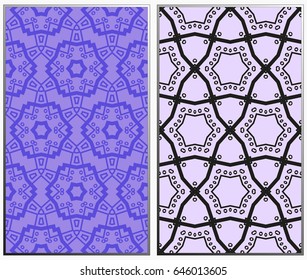 Seamless patterns set. Geometric ornaments. Abstract backgrounds. Vector illustration.