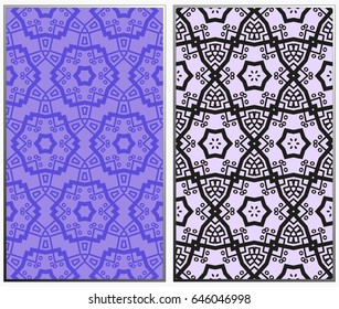 Seamless patterns set. Geometric ornaments. Abstract backgrounds. Vector illustration.