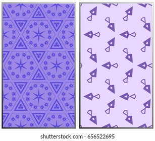 Seamless patterns set. Geometric ornaments. Abstract backgrounds. Vector illustration.