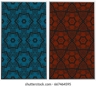 Seamless patterns set. Geometric ornaments. Abstract backgrounds. Vector illustration.