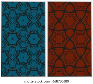 Seamless patterns set. Geometric ornaments. Abstract backgrounds. Vector illustration.