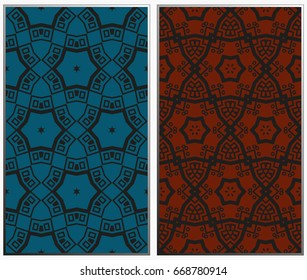 Seamless patterns set. Geometric ornaments. Abstract backgrounds. Vector illustration.