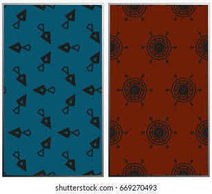 Seamless patterns set. Geometric ornaments. Abstract backgrounds. Vector illustration.