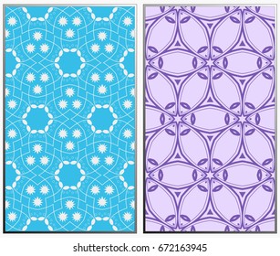Seamless patterns set. Geometric ornaments. Abstract backgrounds. Vector illustration.
