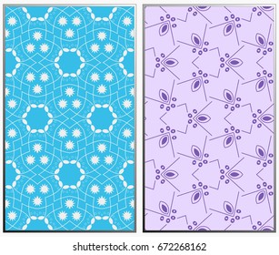 Seamless patterns set. Geometric ornaments. Abstract backgrounds. Vector illustration.