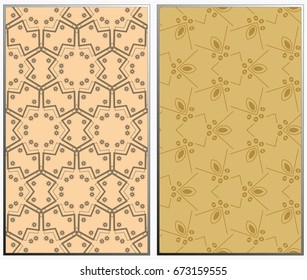 Seamless patterns set. Geometric ornaments. Abstract backgrounds. Vector illustration.