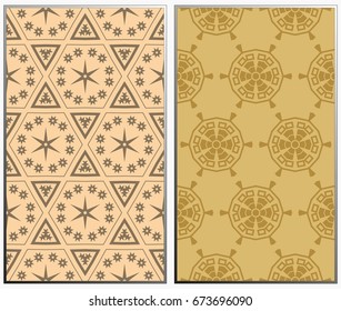 Seamless patterns set. Geometric ornaments. Abstract backgrounds. Vector illustration.