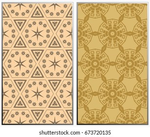 Seamless patterns set. Geometric ornaments. Abstract backgrounds. Vector illustration.