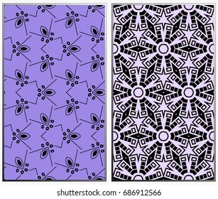 Seamless patterns set. Geometric ornaments. Abstract backgrounds. Vector illustration.