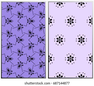Seamless patterns set. Geometric ornaments. Abstract backgrounds. Vector illustration.