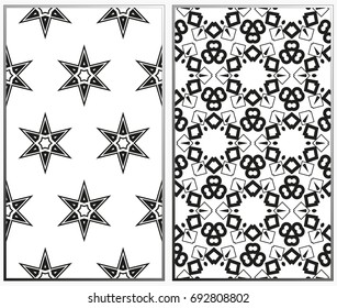 Seamless patterns set. Geometric ornaments. Abstract backgrounds. Vector illustration.