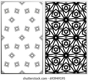 Seamless patterns set. Geometric ornaments. Abstract backgrounds. Vector illustration.