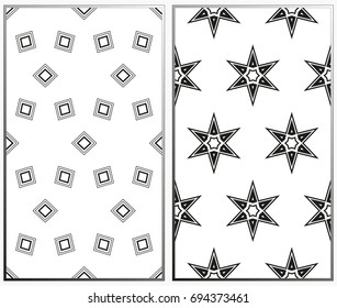 Seamless patterns set. Geometric ornaments. Abstract backgrounds. Vector illustration.