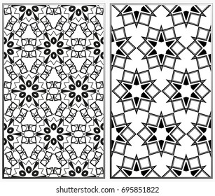 Seamless patterns set. Geometric ornaments. Abstract backgrounds. Vector illustration.