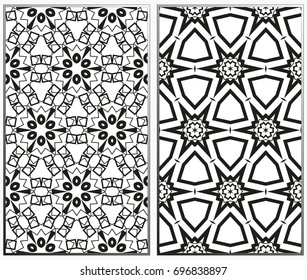 Seamless patterns set. Geometric ornaments. Abstract backgrounds. Vector illustration.
