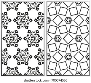 Seamless patterns set. Geometric ornaments. Abstract backgrounds. Vector illustration.