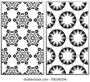 Seamless patterns set. Geometric ornaments. Abstract backgrounds. Vector illustration.