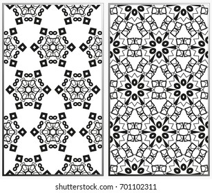 Seamless patterns set. Geometric ornaments. Abstract backgrounds. Vector illustration.
