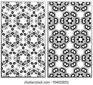 Seamless patterns set. Geometric ornaments. Abstract backgrounds. Vector illustration.