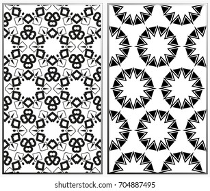 Seamless patterns set. Geometric ornaments. Abstract backgrounds. Vector illustration.