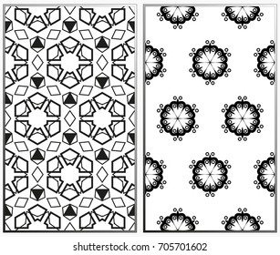 Seamless patterns set. Geometric ornaments. Abstract backgrounds. Vector illustration.
