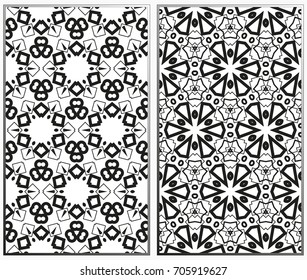 Seamless patterns set. Geometric ornaments. Abstract backgrounds. Vector illustration.
