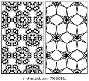 Seamless patterns set. Geometric ornaments. Abstract backgrounds. Vector illustration.