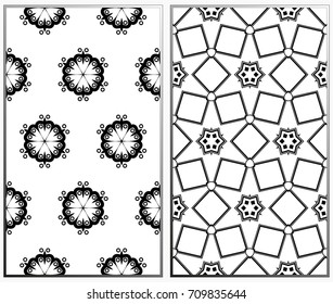 Seamless patterns set. Geometric ornaments. Abstract backgrounds. Vector illustration.
