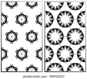 Seamless patterns set. Geometric ornaments. Abstract backgrounds. Vector illustration.