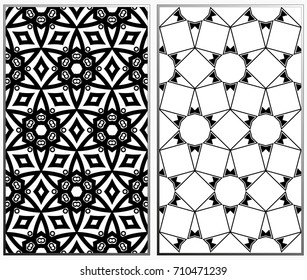 Seamless patterns set. Geometric ornaments. Abstract backgrounds. Vector illustration.