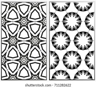 Seamless patterns set. Geometric ornaments. Abstract backgrounds. Vector illustration.