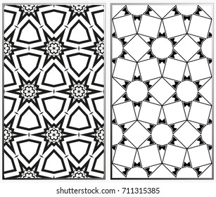 Seamless patterns set. Geometric ornaments. Abstract backgrounds. Vector illustration.