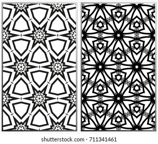 Seamless patterns set. Geometric ornaments. Abstract backgrounds. Vector illustration.