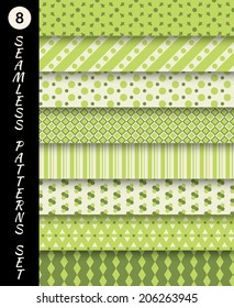 Seamless patterns set Geometric textures set Abstract backgrounds Endless texture Vintage collection retro wallpapers textile fabric elements scrap booking Vector illustration EPS 10