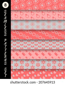 Seamless patterns set Geometric textures set Abstract backgrounds Endless texture Vintage collection retro wallpapers textile fabric elements scrap booking Vector illustration EPS 10