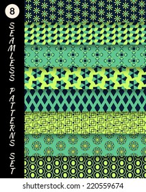 Seamless patterns set. Geometric textures. Abstract backgrounds. backdrop mobile smart phone tablet desktop wallpaper banner web design element scrap booking textile