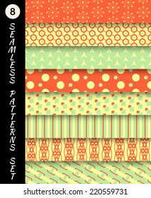 Seamless patterns set. Geometric textures. Abstract backgrounds. backdrop mobile smart phone tablet desktop wallpaper banner web design element scrap booking textile