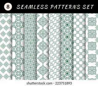 Seamless patterns set. Geometric textures. Abstract backgrounds. backdrop mobile smart phone tablet desktop wallpaper banner web design element scrap booking textile