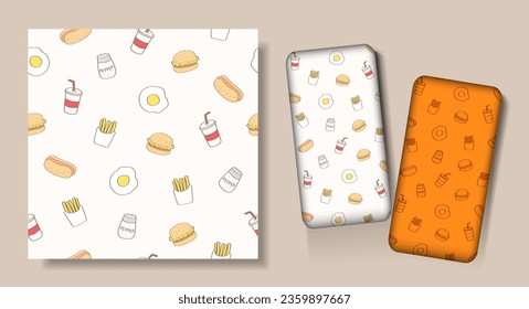 Seamless patterns set, hand-drawn style used for fabric, textile, print, banner, cover, background and decorative wallpaper