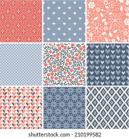 Seamless Patterns Set - Simple Wedding Theme 