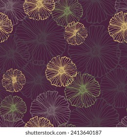 Seamless patterns. A set of summer flowers is a simple flat modern pattern. A collection of floral textures for textiles and fashion design. Botanical print.