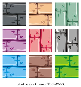seamless patterns set, vector stone textures collection for creating game