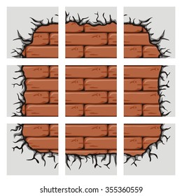 seamless patterns set, vector stone textures collection for creating game