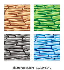 seamless patterns set, vector wood background textures collection