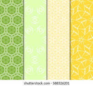 Seamless patterns set. Vintage decorative ethnic floral ornament. vector illustration. oriental design for print, wallpaper, decor, fabric, textile