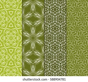 Seamless patterns set. Vintage decorative ethnic floral ornament. vector illustration. oriental design for print, wallpaper, decor, fabric, textile