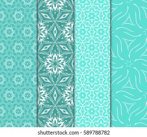 Seamless patterns set. Vintage decorative ethnic floral ornament. vector illustration. oriental design for print, wallpaper, decor, fabric, textile